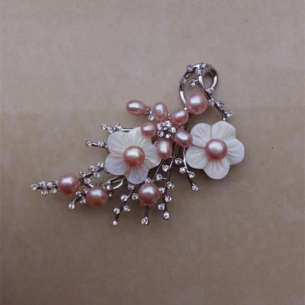 

beautiful fashion purple pearl paste rhinestone brooch, Gray