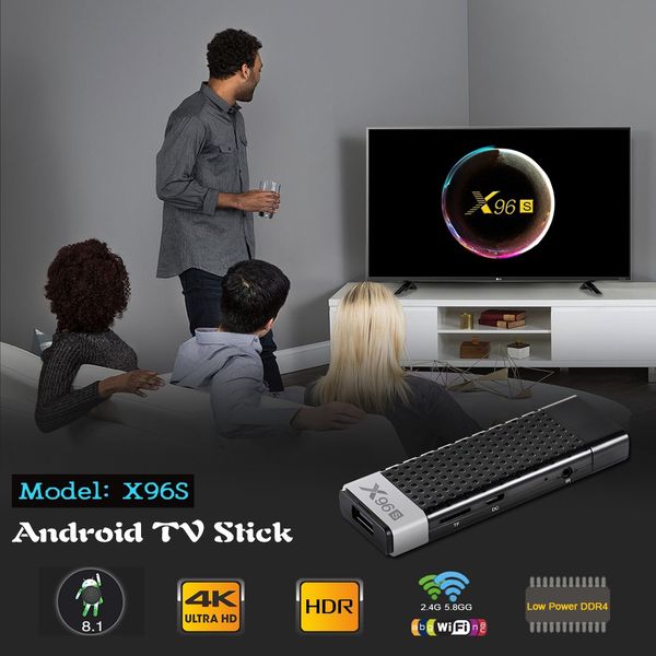 

x96s tv stick android 8.1 tv box amlogic s905y2 ddr 2gb 16gb 4gb 32gb bluetooth 4k mini dongle smart tv