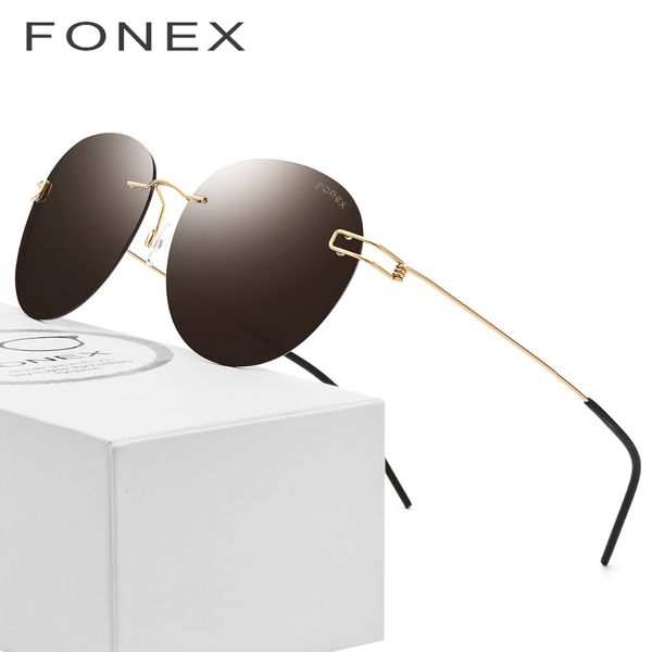 

rimless sunglasses men ultralight titanium korean denmark screwless eyewear maui round frameless polarized sun glasses for women, White;black