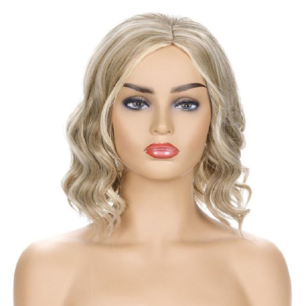 

wig spouts in wavy curls fashion curls women's chemical fiber head cover wig, Black;brown