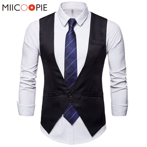 

new gilet costume waistcoats mens suit vests wedding gilet men v-neck single button slim fit chaleco men dress suit vest, Black;white