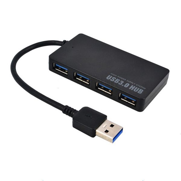 

4 Port USB 3.0 HUB 5Gbps USB C Portable Compact Splitter With Power Adapter External High Speed Splitter for PC Mac Laptop