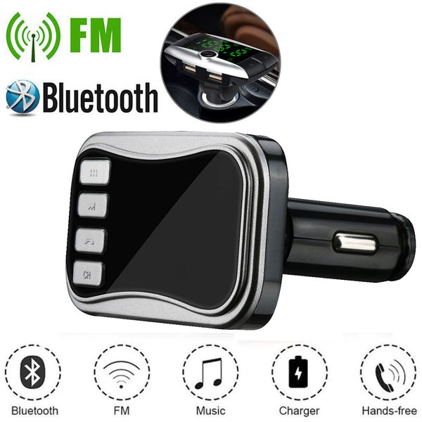 

car kit handswireless bluetooth fm transmitter modulator lcd mp3 player dual usb charger car accessories