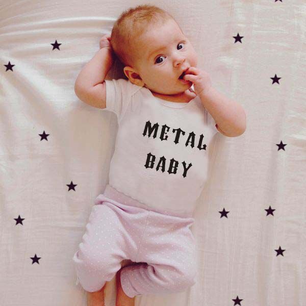 

funny kids baby girl boys cotton bodysuit jumpsuit outfits onsies clothes, White