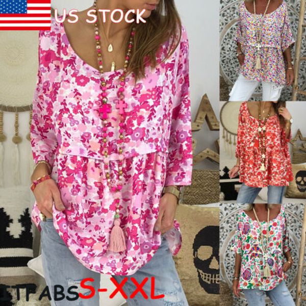 

women summer short sleeve floral shirt sleeveable loose t shirt casual tee
