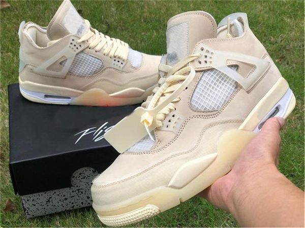 

2020 limited off authentic 4 sp wmns men basketball shoes muslin white black zapatos sail bred cv9388 -100 authentic sports shoes with box