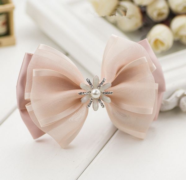 

new headdress ribbon bow hair accessories girl hair clips handmade headband pink blue 2 colors ing