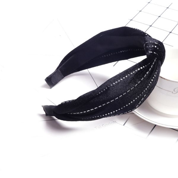 

vintage bohemian velvet knotted hairband with silver foil knot headband customized hair accessories