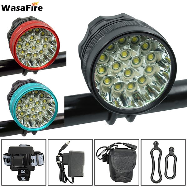 

wasafire 40000 lumens bicycle front light 16* xml-t6 led bike light cycling accessories bicycle headlight riding front lamp