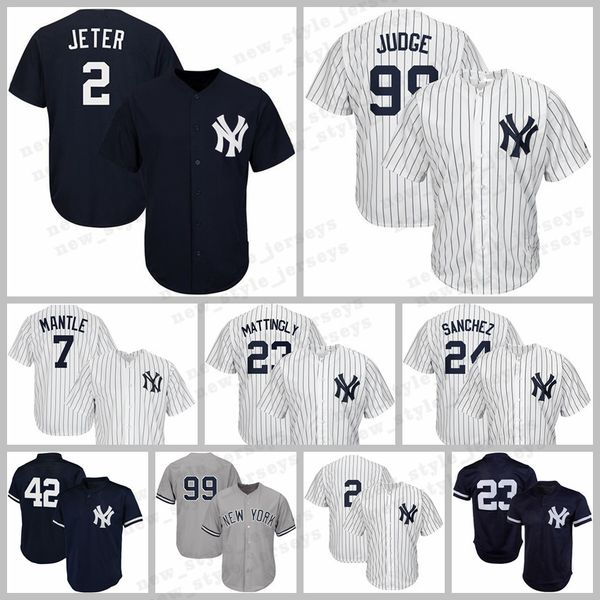 

New York Aaron Judge Yankees jersey 2 Derek Jeter 27 Giancarlo Stanton Baseball Jerseys 7 Mickey Mantle 23 Don Mattingly 24 Gary Sanchez