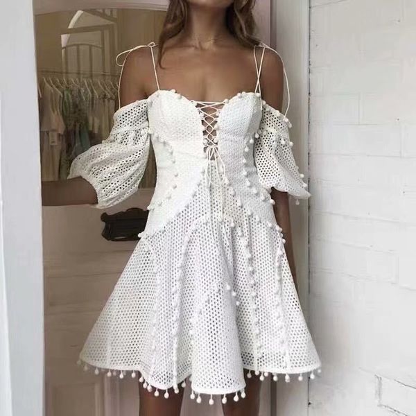 

summer solid sleeveless mini dress vintage women strap off the shoulder high waist bandages hollow out dress, Black;gray