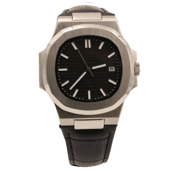 

роскошные nautilus автоподзаводом мужские часы черный циферблат прозрачное стекло задняя крышка кожаный ремешок с pin застежка мужские наруч, Slivery;brown