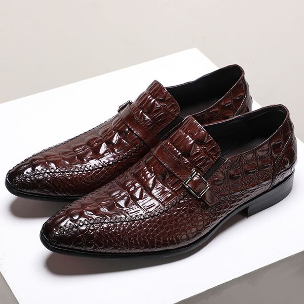 

men loafers genuine leather shoes outdoor fashion driving shoes brand designer moccasins men slip on flats crocodile, Black