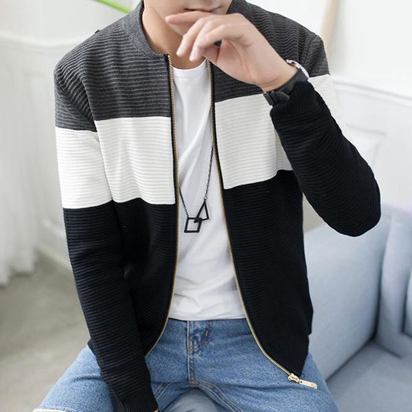 

мужчины пальто верхняя одежда осень трикотаж мода зима slim fit свитер верхняя одежда, Black;brown