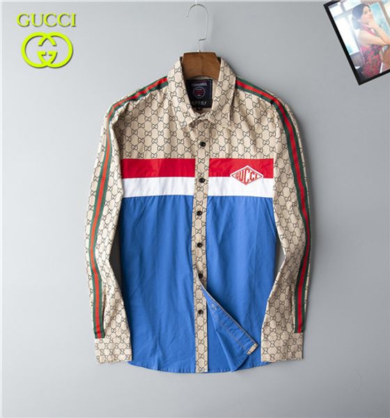 

Модная новая рубашка с длинным рукавом GU7002 T подиум повседневная рубашка мужская