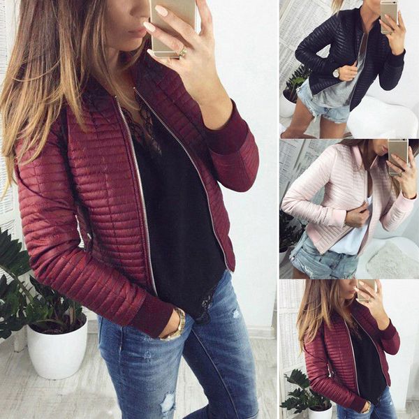

winter women coat jacket imitation leather overcoat warm zip outwear fall, Tan;black