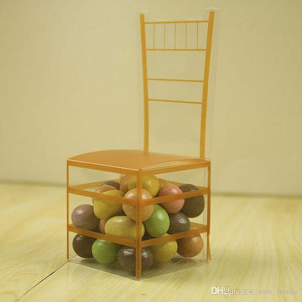 

200pcs gold chair pvc transparent candy box favor gift box wedding box baby shower boxes wedding favors and gifts