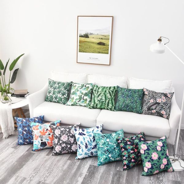 

tropical plants printed waterproof sofa cushion cover throw pillow cover 40x40/45x45/50x50/55x55/60x60/65x65/70x70cm pillow case