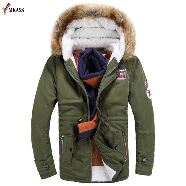 

mkass selling autumn winter long parka men casual slim fit hood winter jackets mens lovers coat size -3xl, Tan;black