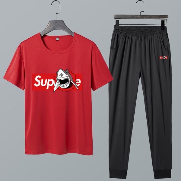 

дизайнерские мужские спортивные костюмы повседневная мода из двух частей спортивные костюмы марка лето дышащий тонкий роскошный мужской кост, Gray