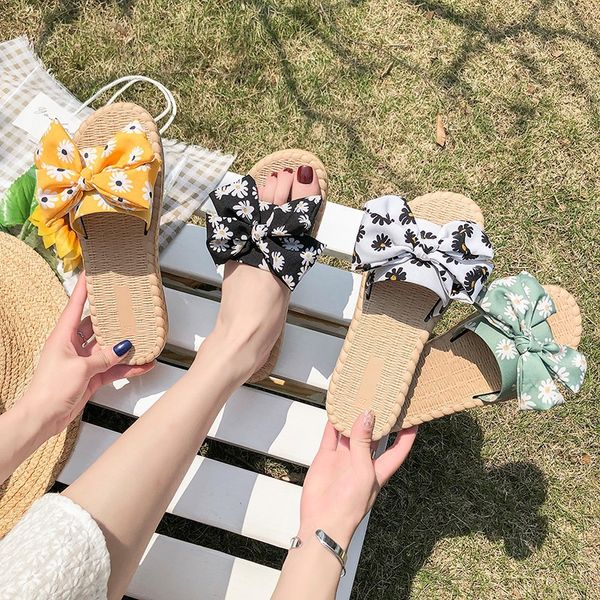 

polka dot print women sandals summer beach outdoor sandals women fashion flat female slippers bow-knot flip flops beach shoes