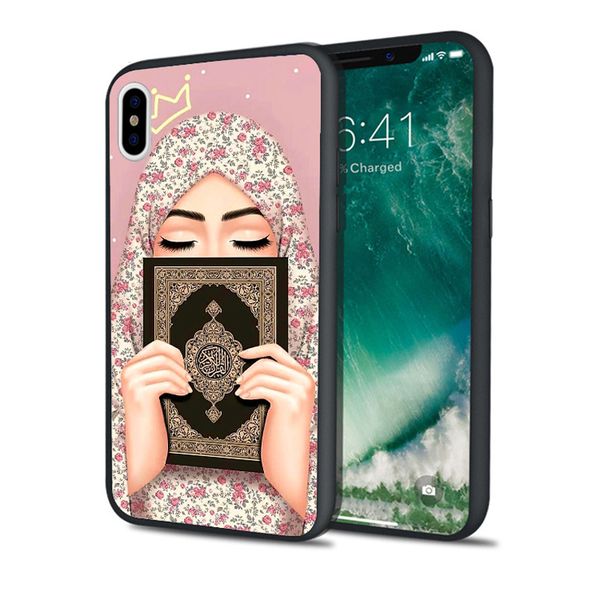 

coque muslim girl phone case for iphone 11 pro xs max xr 8 7 6s plus 5s se 5 case black soft silicone tpu cover.