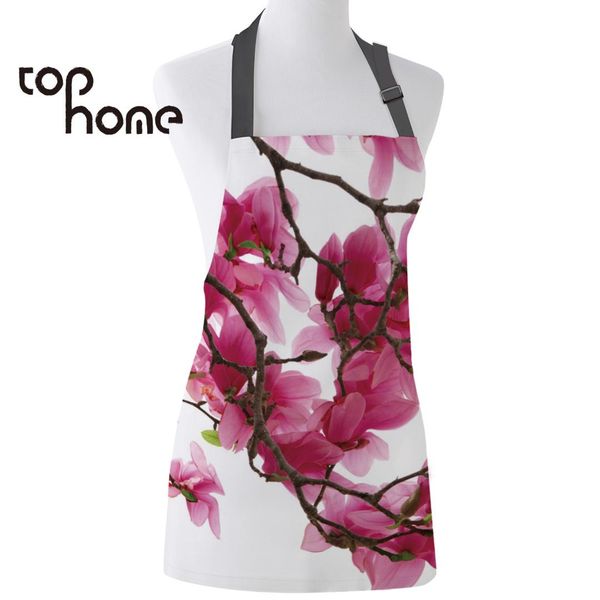 

ome kitchen apron flower japan cherry blossoms printed sleeveless canvas aprons for men women kids home cleaning tools