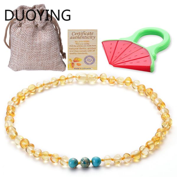 

сырье балтийский янтарь прорезывания зубов ожерелья (лимон) для младенцев (унисекс) ручной работы оригинальные природные бирюзы янтарь бусин, Silver