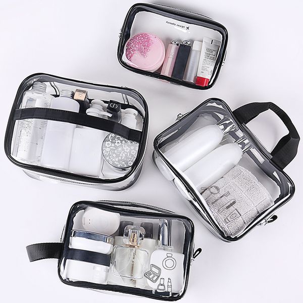 

women travel clear cosmetic bag organizer transparent pvc makeup bags beauty toiletry make up pouch wash storage bags pouch