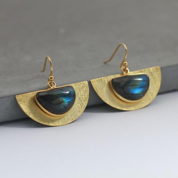 

inature 925 sterling silver fashion blue labradorite geometric drop earrings for women party gift