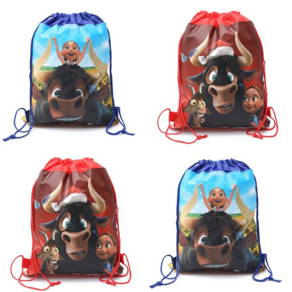 

2018 movie ferdinand theme non-woven fabrics drawstring backpack,boy schoolbag,shopping bag 34*27cm
