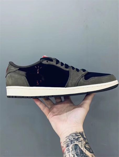 

release travis 2019scott x 1 low og sp ts cq4277-001 1s brown suede black basketball shoes sports sneakers with box us 5.5-13