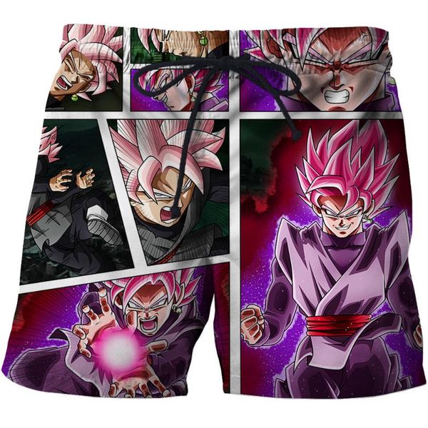 

summer men swim shorts 2020 goku saiyan 3d print beach fitness fashion men's bermuda board shorts plus size 6xl, White;black