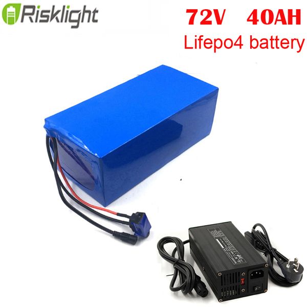 Motocicleta elétrica personalizada 72V 40AH LIFPO4 Battery com 5a carregador