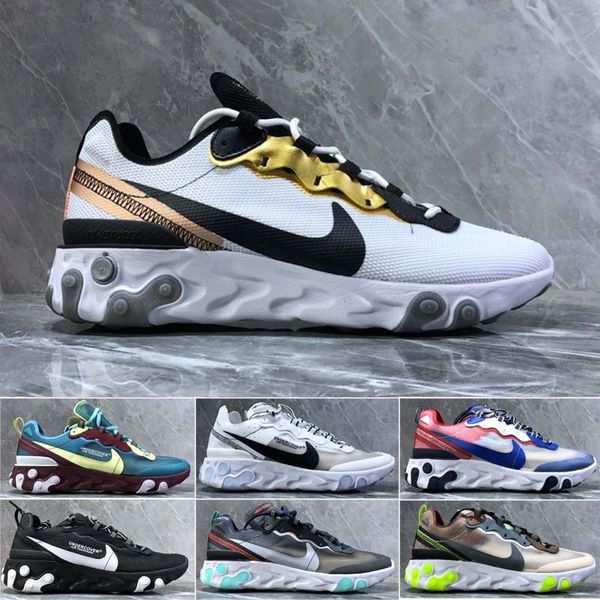 

fashio off brand men platform women canvas shoes mens athletic trainers white casual sneakers undercover air react element 87 casual hact, Black