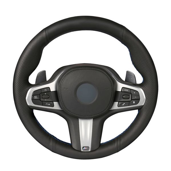 

hand-stitched black pu artificial car steering wheel cover for g30 525i 530i 530d m550i m550d 2017 2018 g32 630i 640i m g11