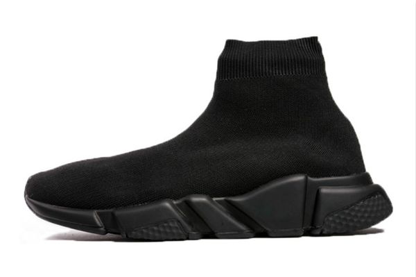 

2019 designer sneakers speed trainer runner black red triple black fashion flat socks boots casual shoes size 36-48
