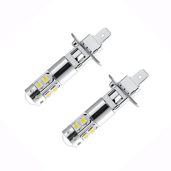 

2pcs high bright white h1 50w high power 10smd led car fog lamp replacement bulb automobile driving lights dc12v