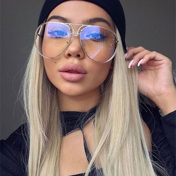 

new fashion women oversized aviation uv400 sunglasses lady men cat eye sunglasses brand clear red female sun glass 2017, White;black