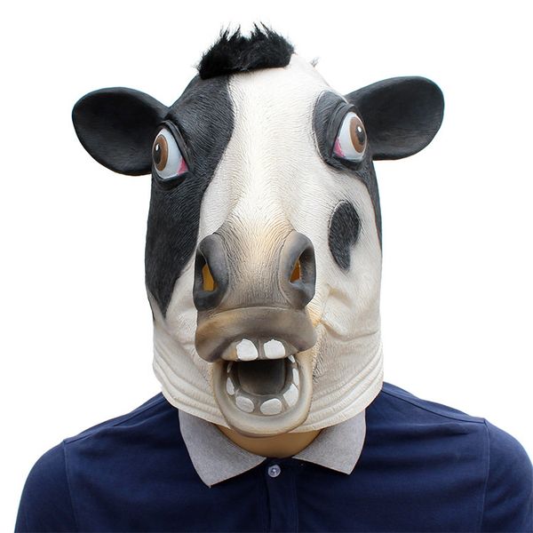 

animal head mask latex deluxe novelty halloween costume party cow party cosplay accessories