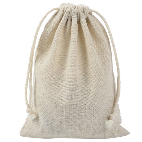 

50pcs handmade muslin cotton and linen drawstring packaging gift bags for coffee bean candy jewelry pouch storage wedding christ