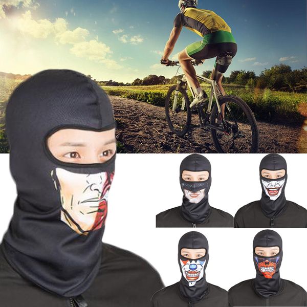 

tactical ghost face mask head cover halloween cycling equipment multicolor, Black