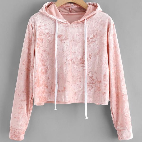 

2018 new spring women velvet long sleeve pullover streetwear hoodies, Black