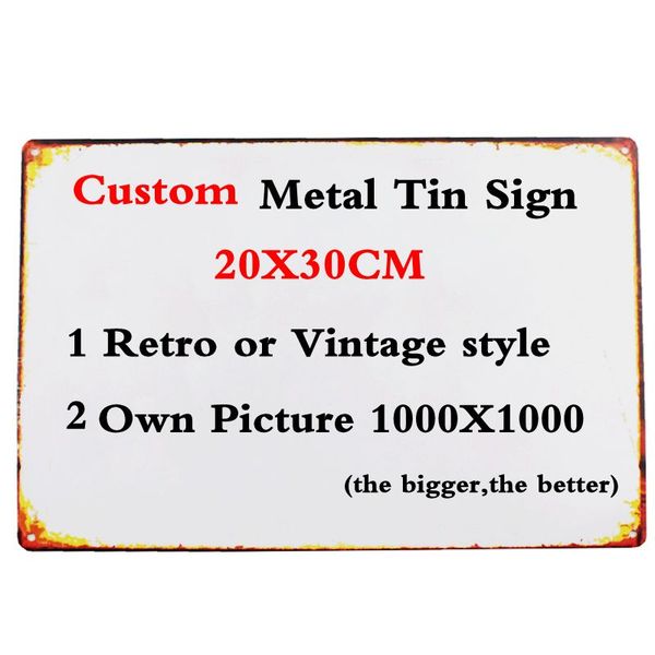2019 Custom Metal Tin Signs Retro Plaque Home Decor Wall Sticker