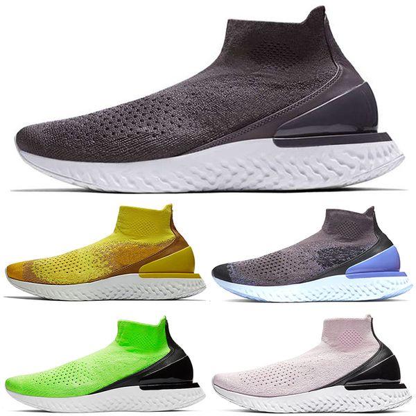 

2019 new react sock running shoe men women casual shoes triple black thunder grey peach powder designer trainers sport sneaker eur 36-45