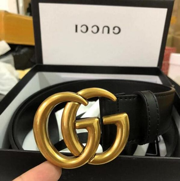 

2020 delivery designer leather belt double letter buckle leather luxury male designer women belt width 2.0cm 3.4cm 3.8cm #1378, Black;brown