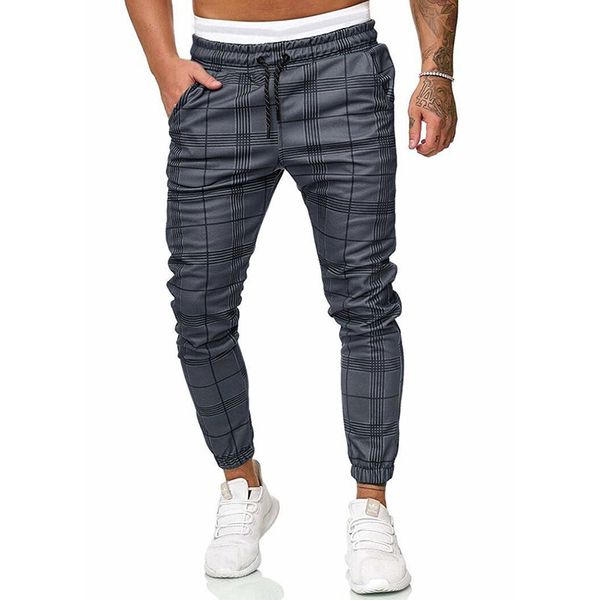 

plaid pants men casual jogger pants striped trousers teen wolf men's hip hop fashion cargo men pantalones hombre, Black