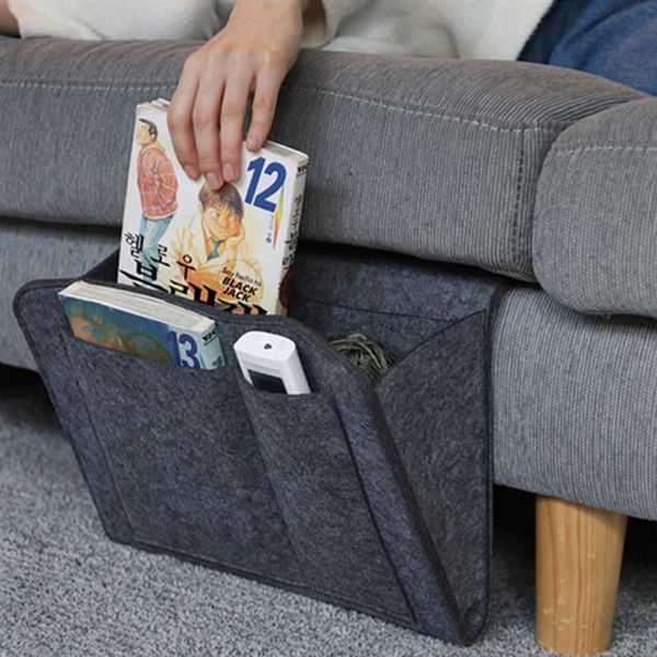 

modern bedside hanging storage pocket bag organizer for phone glasses book (black