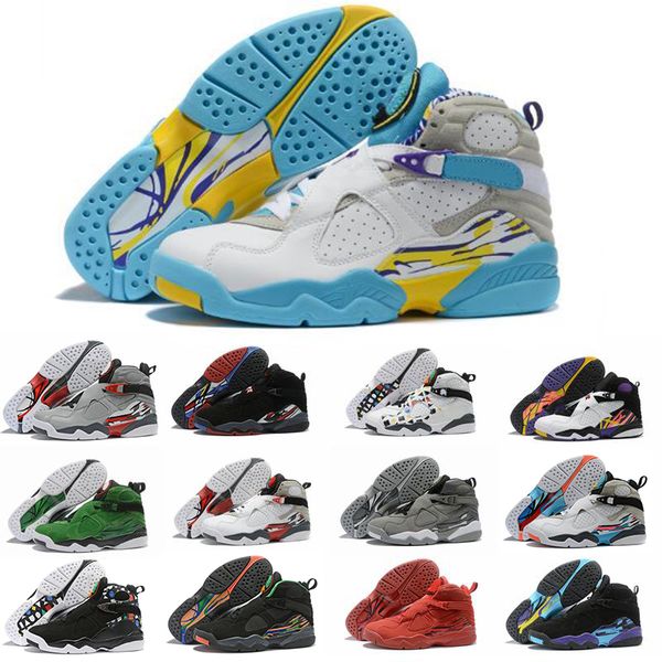 

sale men basketball shoes 8 8s valentines day aqua south beach chrome reflective bugs bunny raid playoff mens trainer sports sneakers, White;red