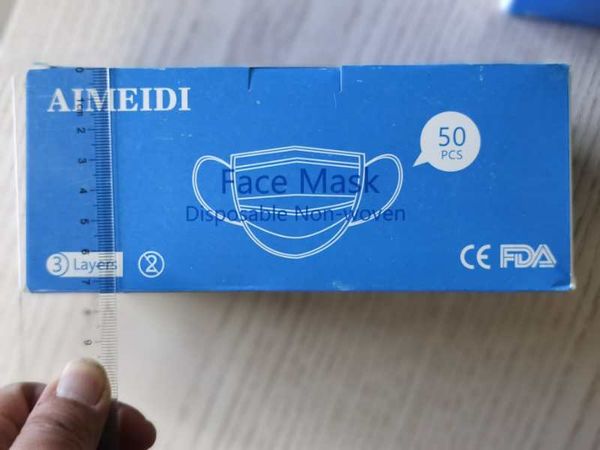 

in-stock disposable face masks 3-layers disposable civilian masks dustproof non-woven fabric plus meltblown cloth masks 58